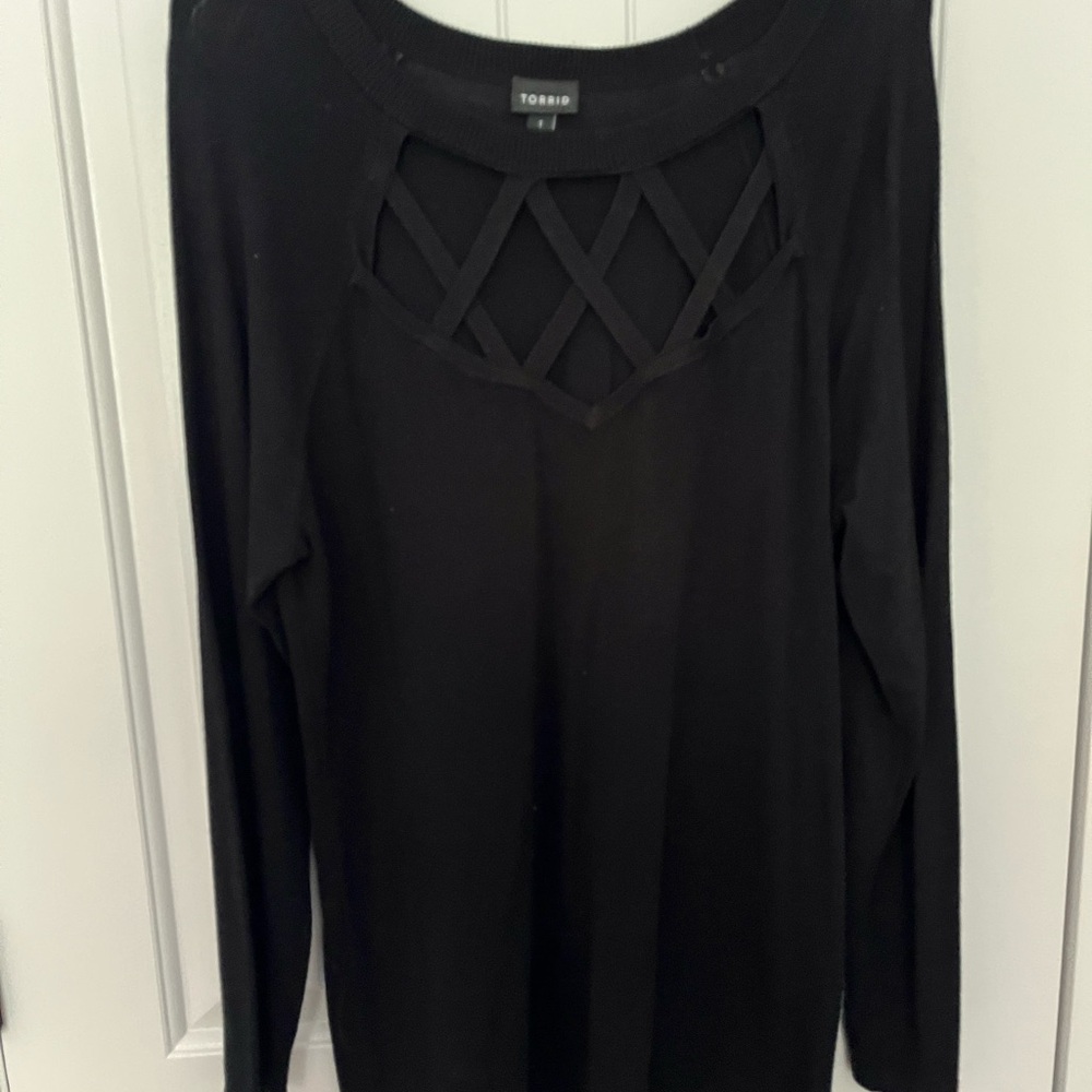 Torrid Black Cut Out Blouse